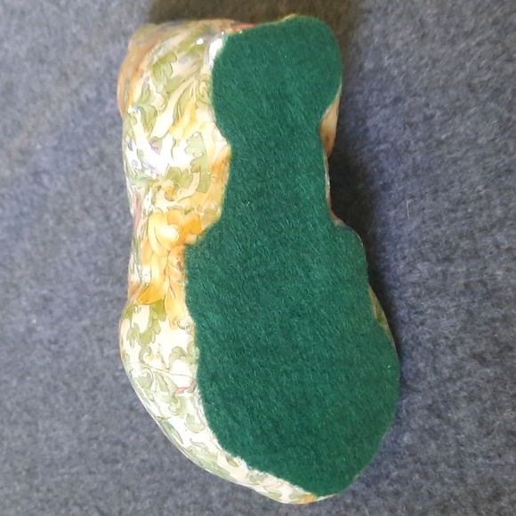 Vintage chintz cottagecore floral print decoupage cat figurine - Picture 5 of 9